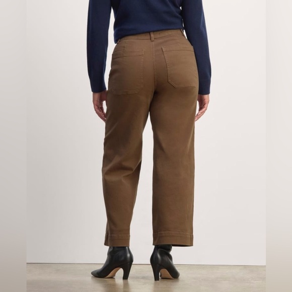 Everlane The Utility kick-out organic cotton high rise brown women’s size 8 - Picture 3 of 16